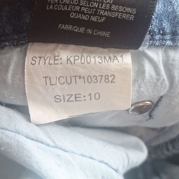 Kut From The Kloth Retro Flared Bell Jeans Blue Distressed Y2k Denim, Size 10 - Picture 8 of 8